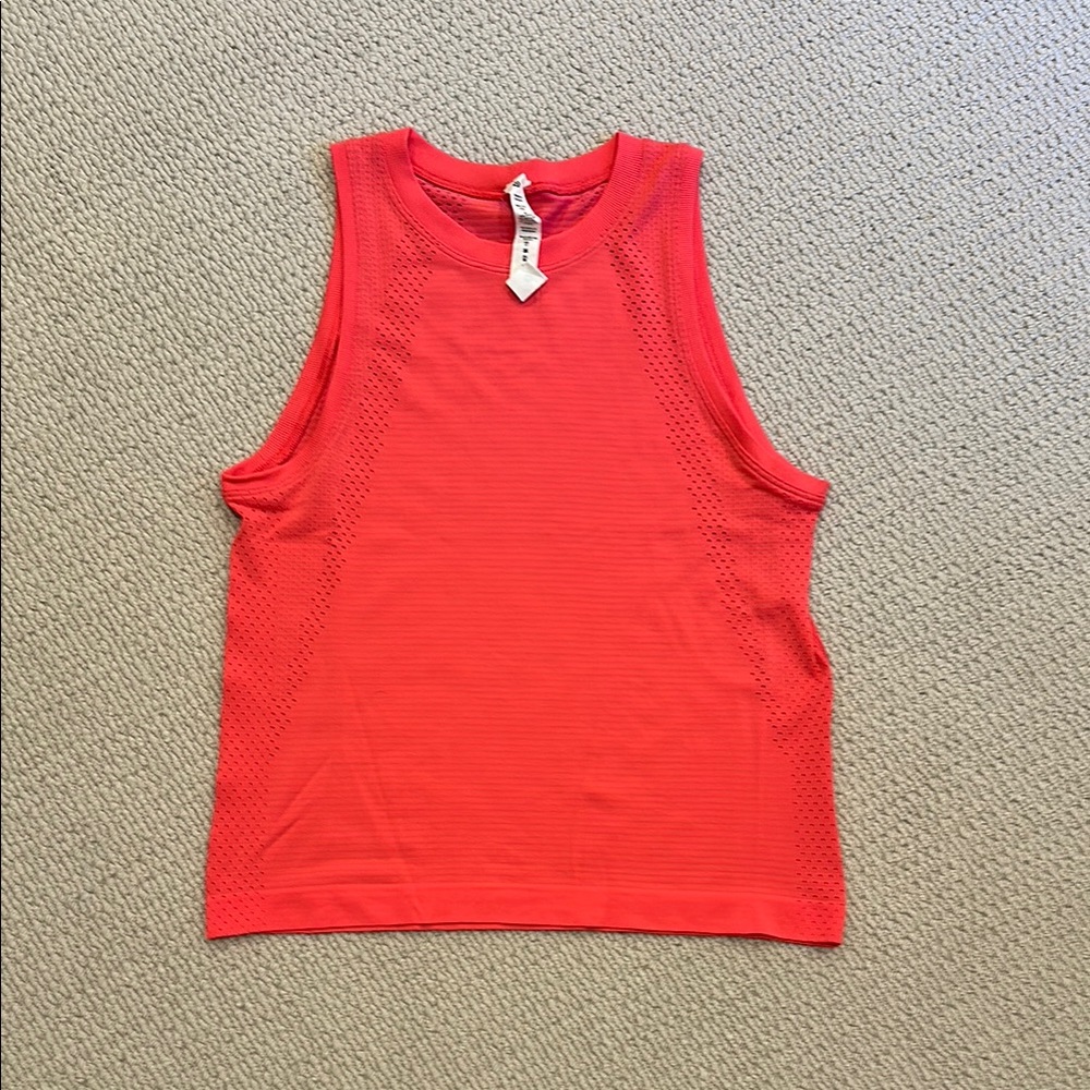 Lululemon Athletica Orange Sleeveless Crop Tank Top